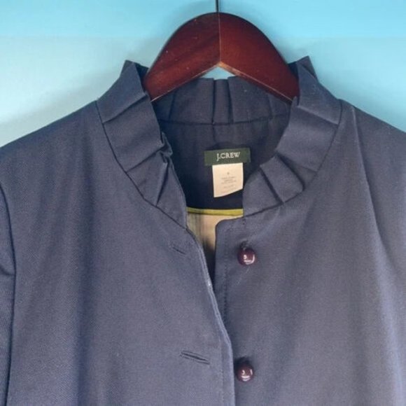 J. Crew Women’s Navy Blue Long Sleeve Front Button Jacket Size 0 - Picture 2 of 9